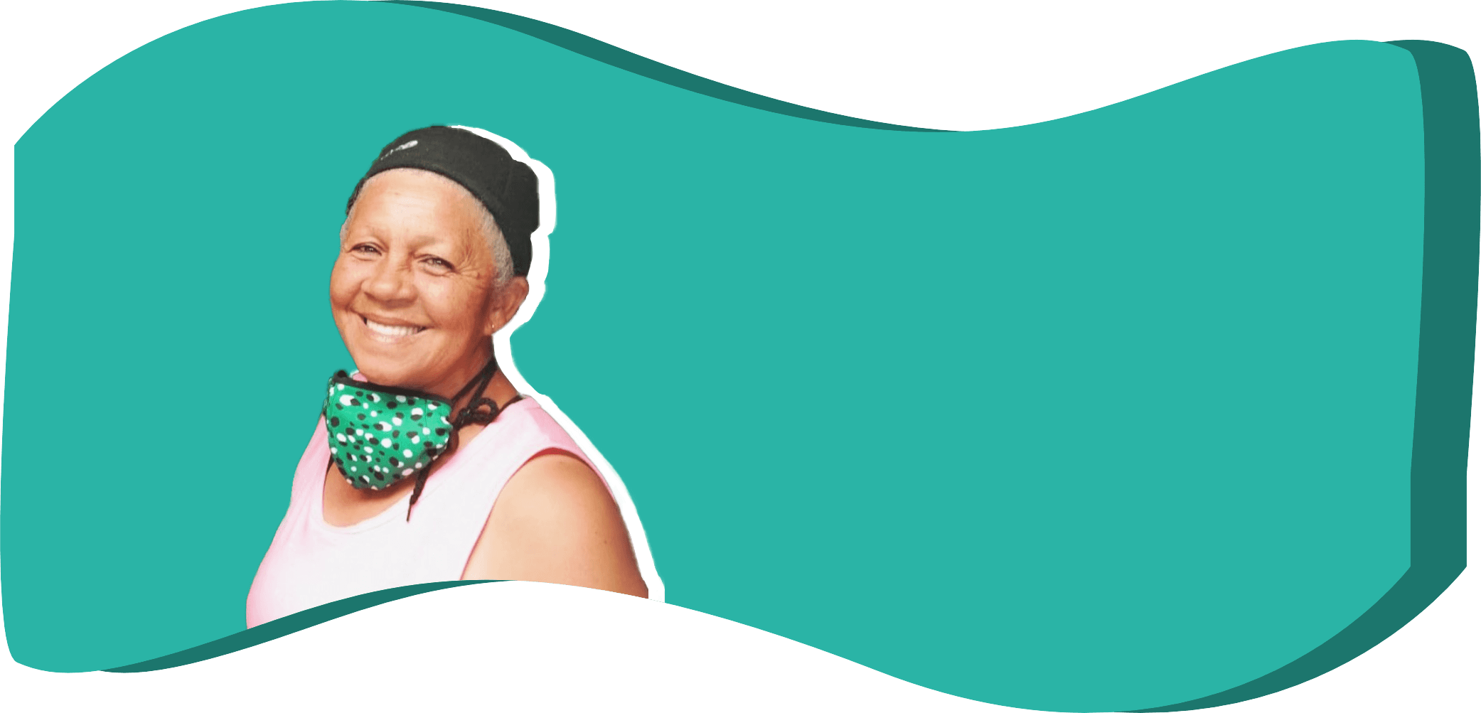 Janet memorial artwork with curved teal backdrop